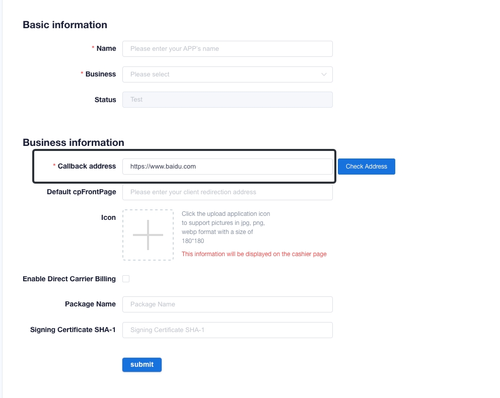Postback Address