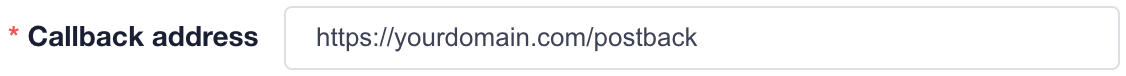 Postback Address Setting