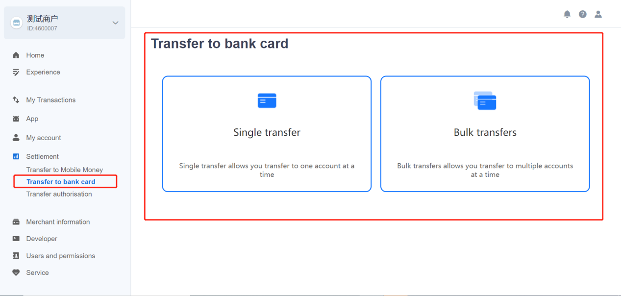 Transfer To Bank